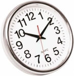 Zegar cienny Q-CONNECT, 28 x 4,0 cm, srebrny