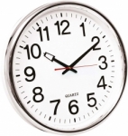Zegar cienny Q-CONNECT, 35 x 4,0 cm, srebrny