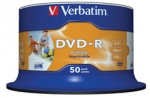 Pyty do nadruku Verbatim DVD-R 16x 4,7GB 50szt. cake box AZO, do nadruku