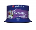 Verbatim DVD+R 16x 4,7GB 50p cake box AZO Wide Inkjet Printable