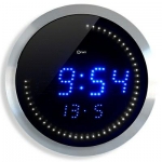 Zegar cienny LED Orium, 30 x 5,0 cm, niebiesko-srebrny