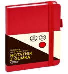 Notatnik z gumk czerwony A6, 80 kartek kratka GRAND