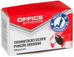 Pinezki Office Products, klasyczne, srebrny