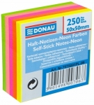 Karteczki samoprzylepne DONAU, mix kolorów neon / 50 x 50 mm