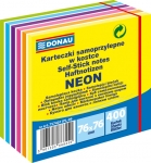 Karteczki samoprzylepne DONAU, mix kolorów neon / 76 x 76 mm
