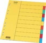 Przekładki kartonowe z kolorowymi indeksami Elba, 10 kart