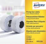Etykiety cenowe w rolce do metkownicy jednorzdowej Avery Zweckform trwae 1500 etyk./rolka 10 rolek/op. 12 x 26 mm, biae