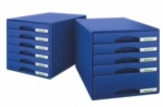 Pojemnik z szufladami Leitz PLUS, 6 szuflad, niebieski
