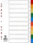 Przekadki Q-CONNECT, PP, A4, 225x297mm, 10+1 kart, mix kolorw
