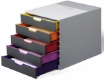 Pojemniki DURABLE VARICOLOR z kolorowymi szufladkami, 5 kolorowych szuflad