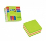 Notesy samoprzylepne - kostka stick´n, mix zielone neonowe ipastelowe - 51 x 51 mm