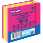 Kostki samoprzylepne neonowo-pastelowe DONAU, rowy - mix / 76 x 76 mm