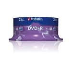Verbatim DVD+R 16x 4,7GB 25p cake box Matt Silver AZO