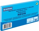 Karteczki samoprzylepne neonowe DONAU, niebieski / 127 x 76 mm