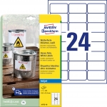 Etykiety Heavy Duty Avery Zweckform; A4, 10 ark./op., 63,5 x 33,9 mm, biae, poliestrowe