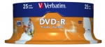 Verbatim DVD-R 16x 4,7GB 25p cake box DataLife+AZO+, nadruk,