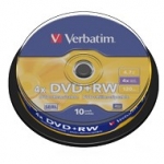 Verbatim DVD+RW | 4.7GB | x4 | cakebox 10szt