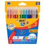 BIC Kids Kolorowe flamastry zmywalne 12 szt. 
