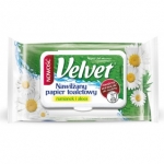 Papier toaletowy celulozowy VELVET Rum&Aloe, nawilany, 42 listki, biay