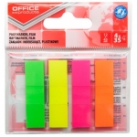 Zakadki indeksujce OFFICE PRODUCTS, PP, 12x43mm, 4x35 kart., zawieszka, mix kolorw neon