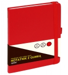 Notatnik z gumk czerwony A5, 80 kartek kratka GRAND