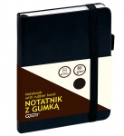 Notatnik z gumk czarny A6, 80 kartek kratka GRAND