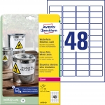 Etykiety Heavy Duty Avery Zweckform; A4, 20 ark./op., 45,7 x 21,2 mm, biae, poliestrowe