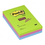 Karteczki Post-it Super Sticky XXL, Paleta Ultaracolor, 101 x 152 mm