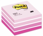 Kolorowe kostki samoprzylepne Post-it, różowe, akwarelowe, 76 x 76 mm