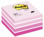 Kolorowe kostki samoprzylepne Post-it, rowe, akwarelowe, 76 x 76 mm