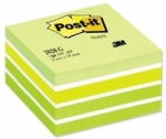 Kolorowe kostki samoprzylepne Post-it, zielone, akwarelowe, 76 x 76 mm