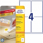 Usuwalne etykiety uniwersalne Avery Zweckform A4, 30 ark./op., 99,1 x 139 mm, biae