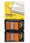 Zakadki indeksujce POST-IT (680-O2EU), PP, 25,4x43,2mm, 2x50 kart., pomaraczowy